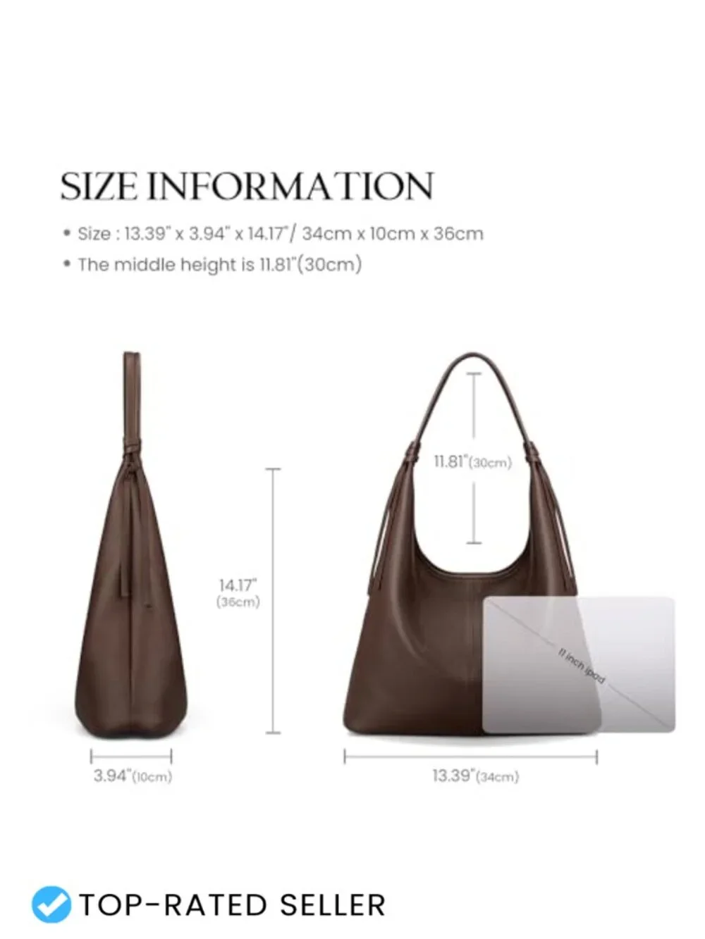 Genuine Leather Slouchy Hobo Purse Women Tassel Magnetic Closure Handbag